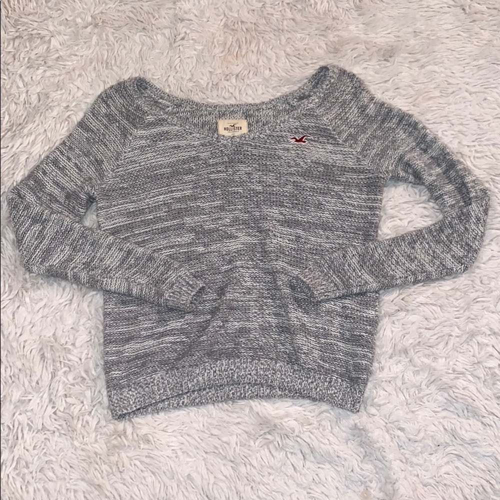 Super Soft Grey Stitched Hollister Sweater